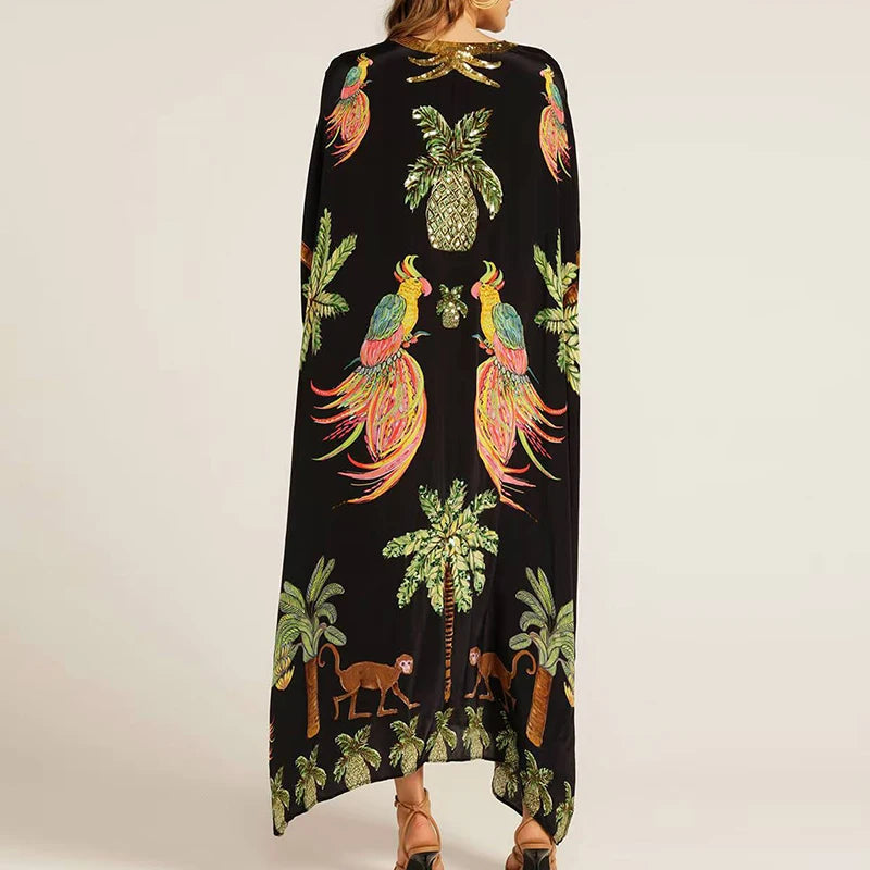 Pineapple Kaftan With Sequin Detail