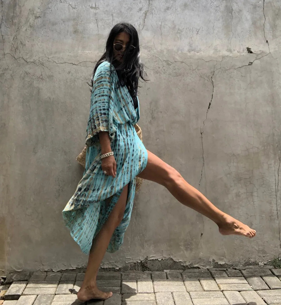 Best Selling. Women Black Tie Dye Kimono