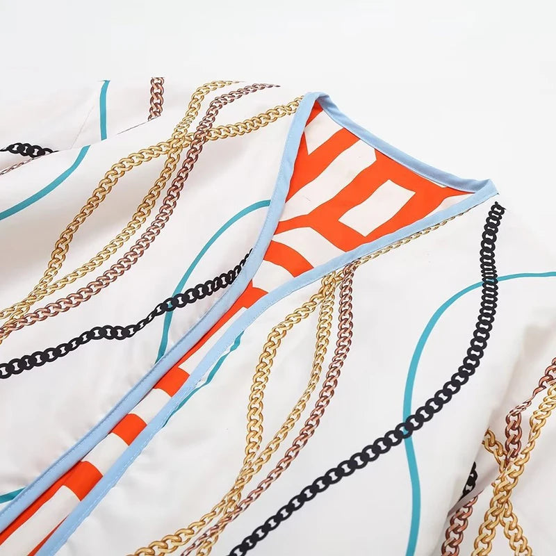 Geometric Print Casual Jacket