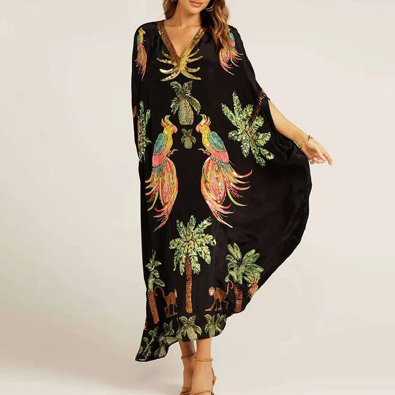Pineapple Kaftan With Sequin Detail