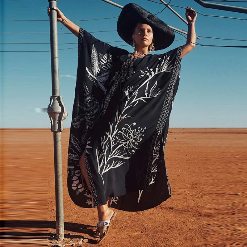 Striking Black And White Kaftan