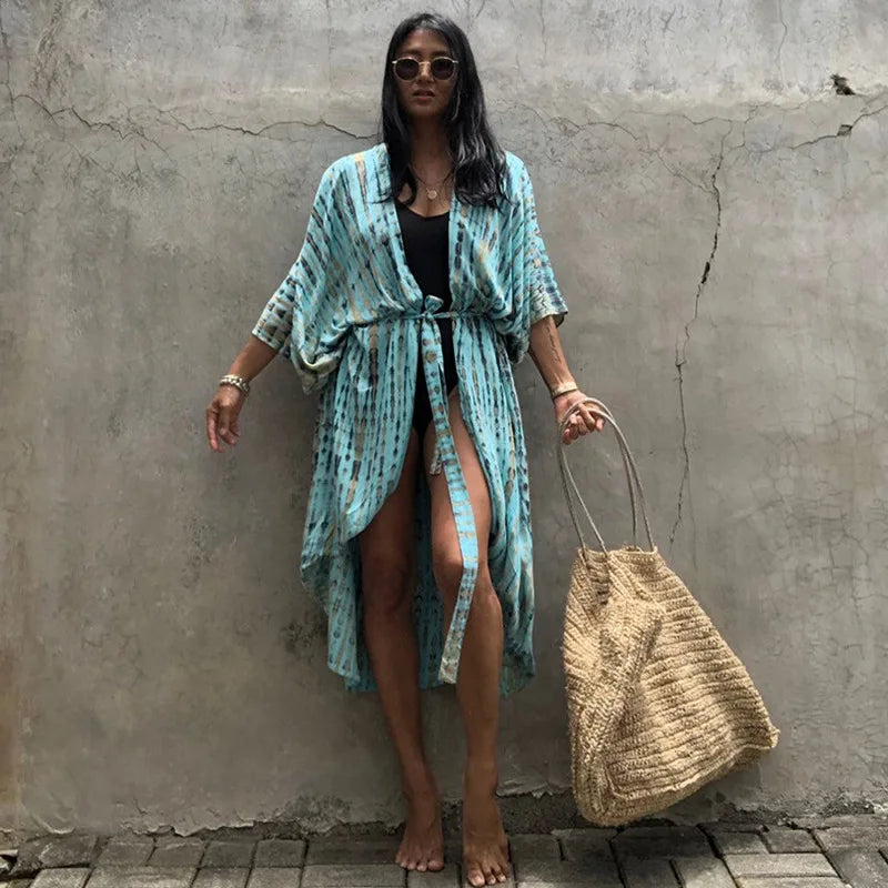 Best Selling. Women Black Tie Dye Kimono