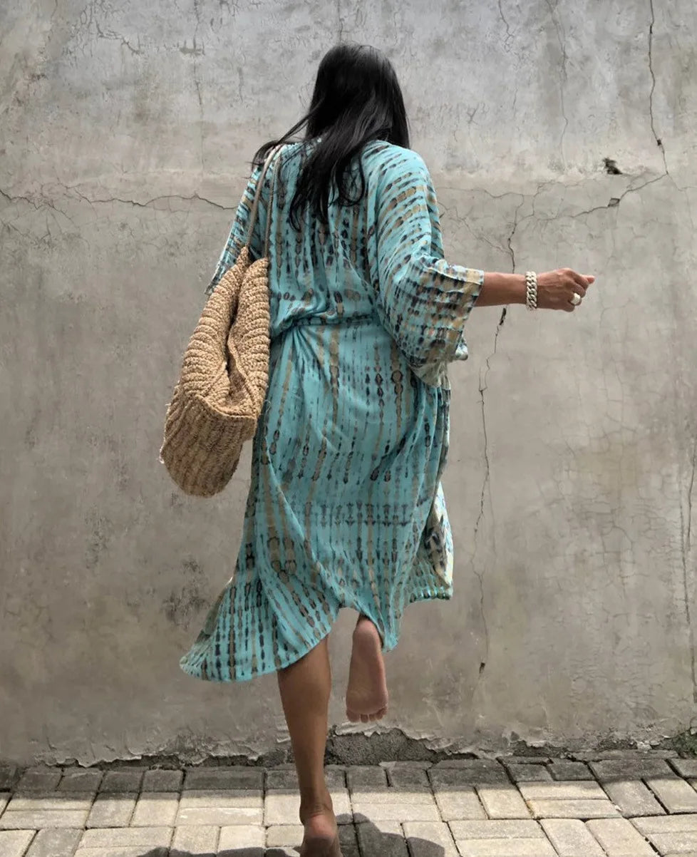 Best Selling. Women Black Tie Dye Kimono